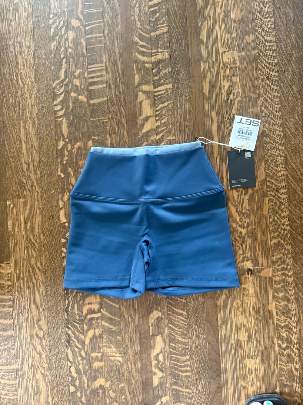 SET Active High-Waist Blue Athletic Shorts